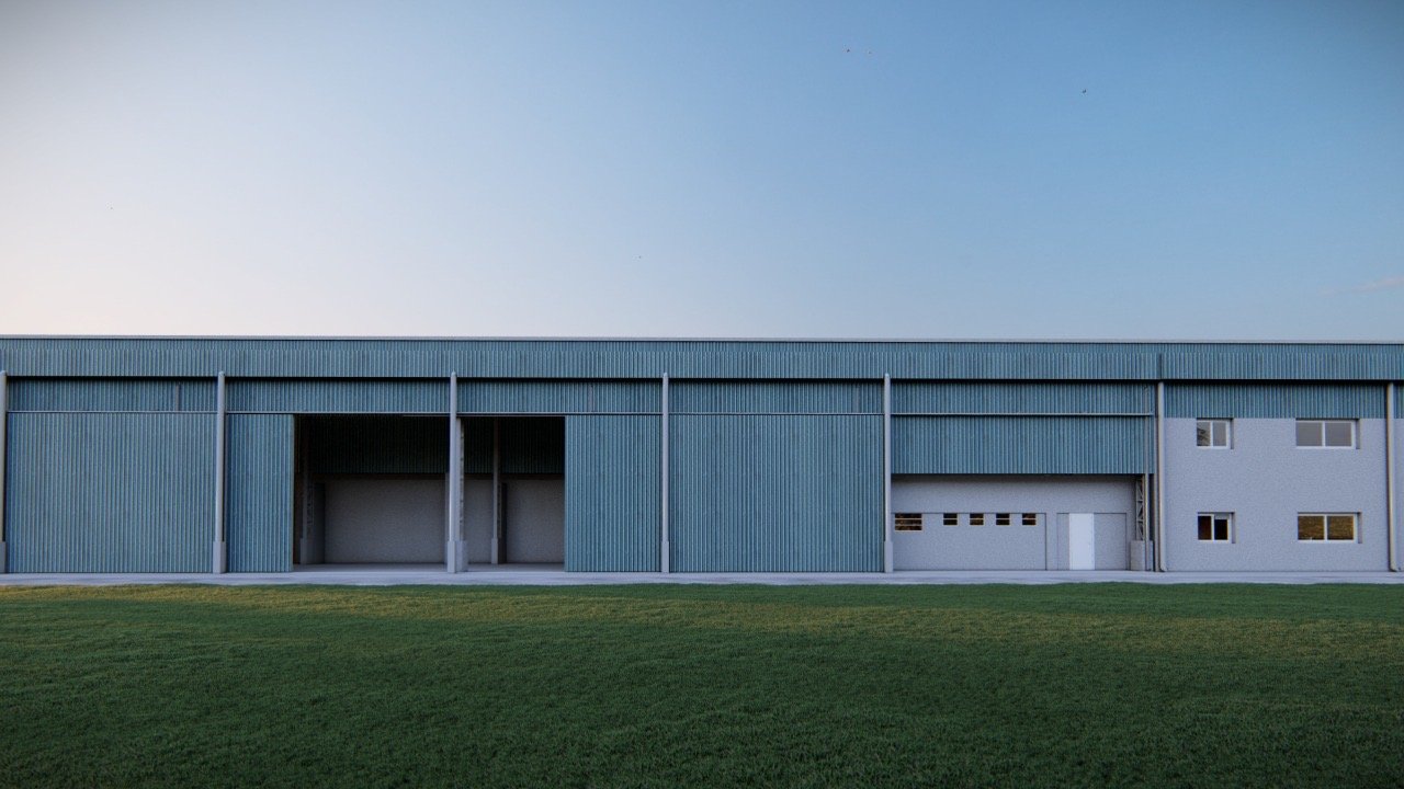 Render del depósito de materia prima Taranto en Villa Elisa